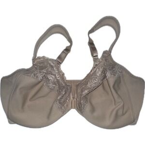 Glamorise Wonderwire Front-Close Bra Lace Cafe Adjustable Straps Women's 38F‎